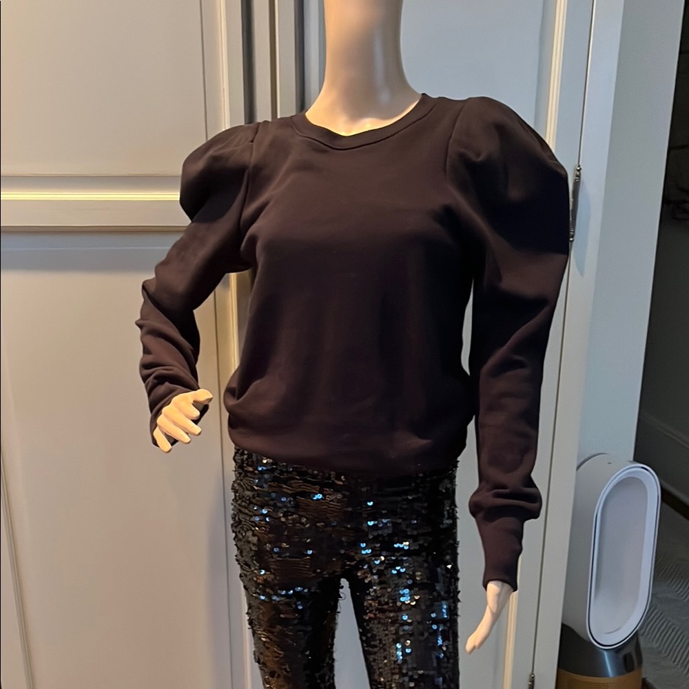 Nation LTD Black Puff Sleeve Boxy Sweatshirt